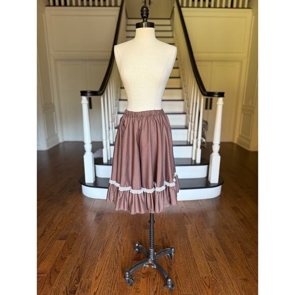 One Size Vintage Thanksgiving 3-Piece Set Apron Skirt Novelty OOAK Costume Brown - Picture 3 of 13